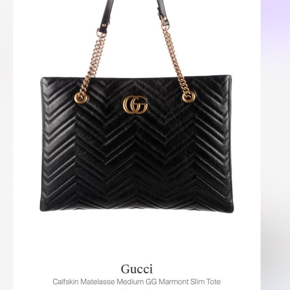 Gucci Matelasse Medium GG Marmot Slim Tote. Very Good Used Condition